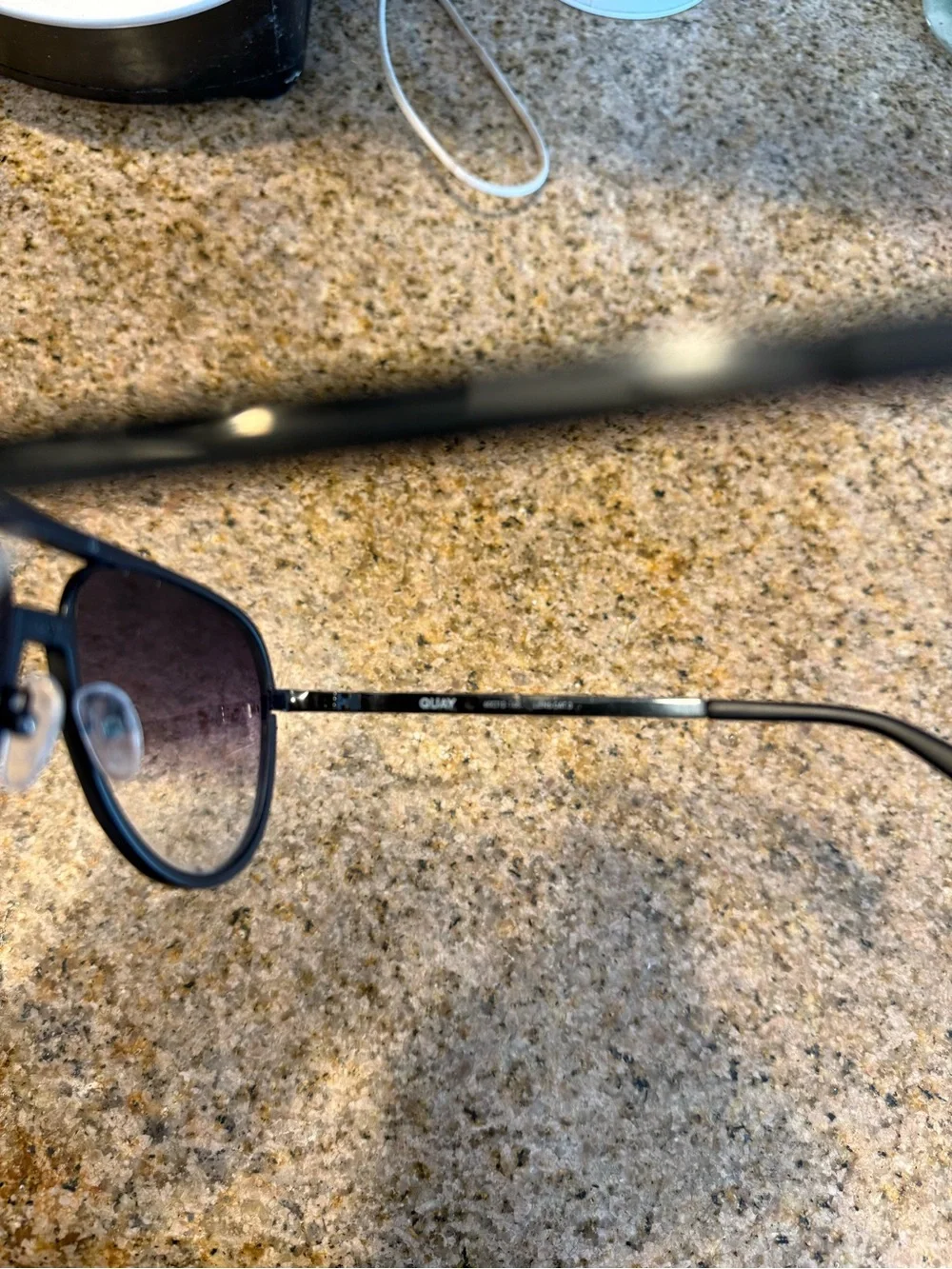 Quay Australia High Profile Black Gradient Aviator Sunglasses